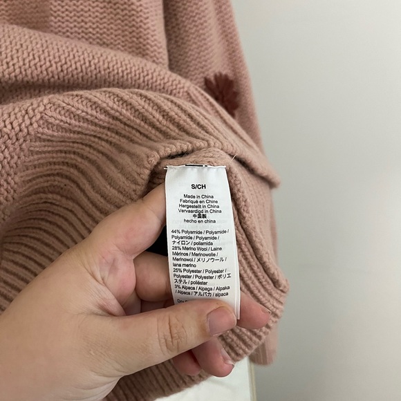 Madewell Floral Embroidered Blush Pink Crew Sweater - Picture 6 of 6